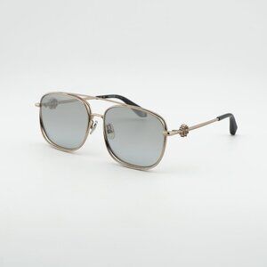 Roberto Cavalli SRC059M 8FFX Sunglasses Gold Square Frame, Grey Lenses